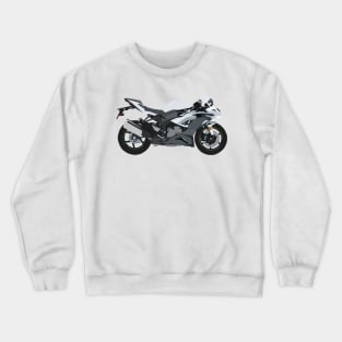 Motorcycle Kawasaki Ninja ZX-6R PEARL CRYSTAL WHITE Crewneck Sweatshirt